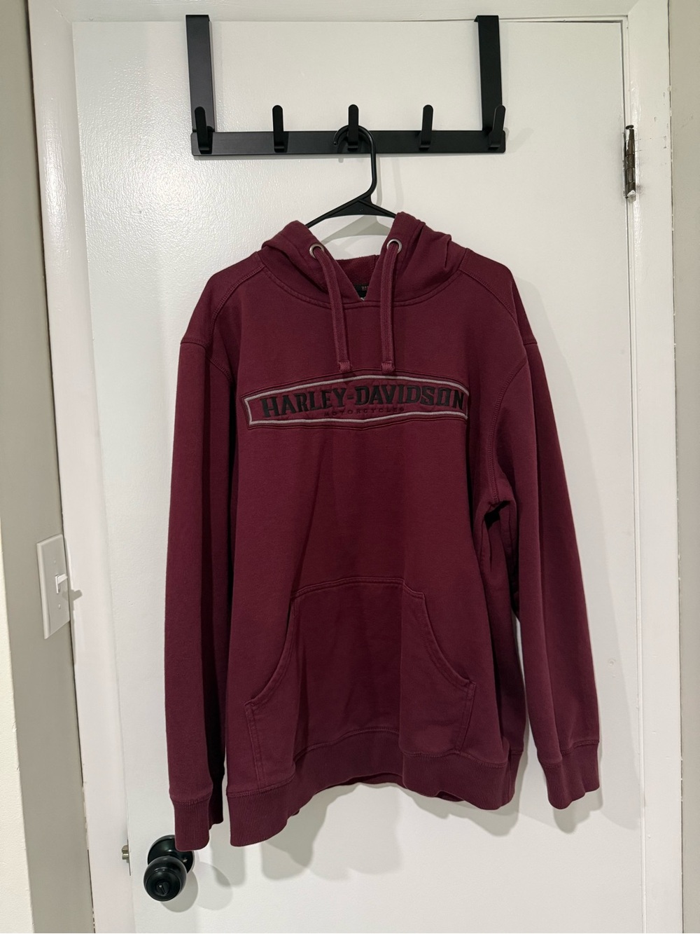 Harley-Davidson Burgundy Hooded Pullover Sweatshirt